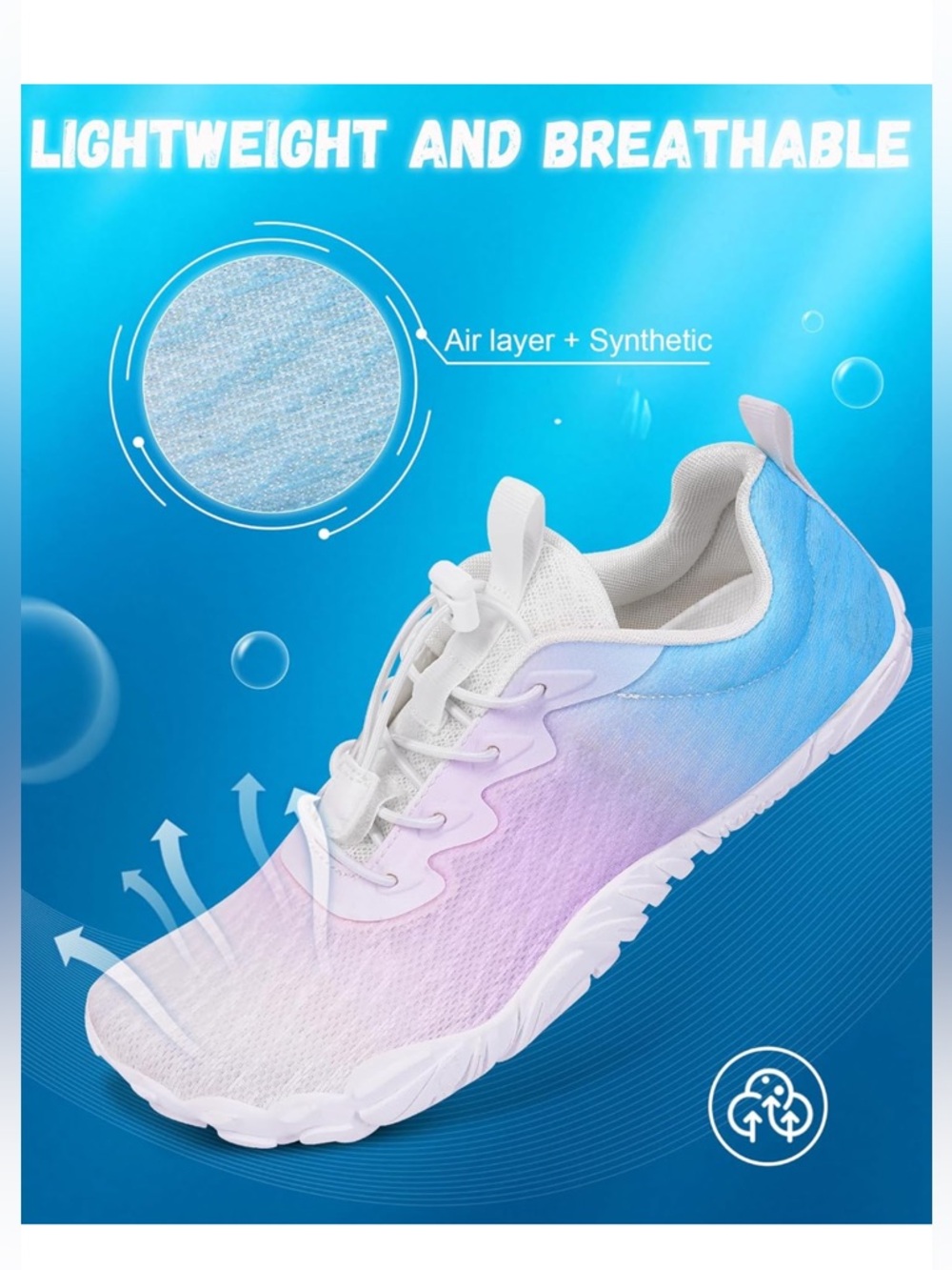 Barefoot Shoes Womens Mens Footwear Water Shoes Women 10 Men 8 Hiking Beach FCT - Picture 2 of 7